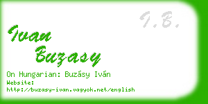 ivan buzasy business card